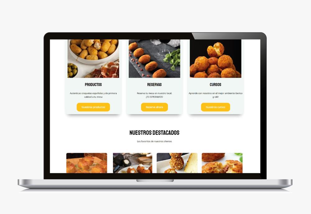 Sitio web de tienda de croquetas y productos españoles