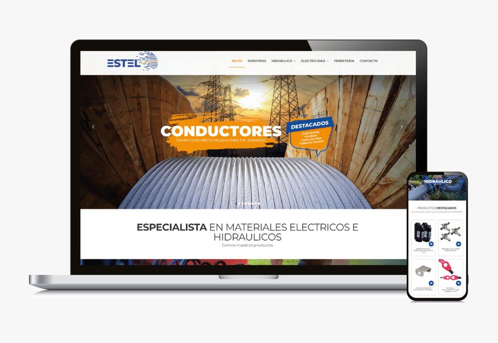 Sitio web Estel SPA, especialista en materiales eléctricos e hidráulicos