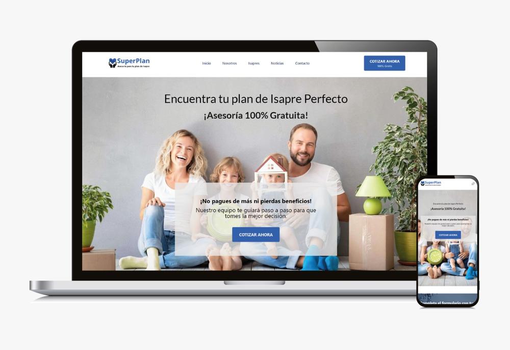 Sitio web SuperPlan, asesoría gratuita para planes de Isapre